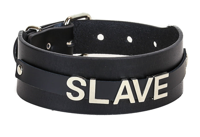 FC169 LACE NAME CHOKER COLLAR GENUINE LEATHER