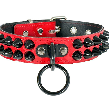 FC173 NEON BLACK UK77 STUDDED BONDAGE CHOKER