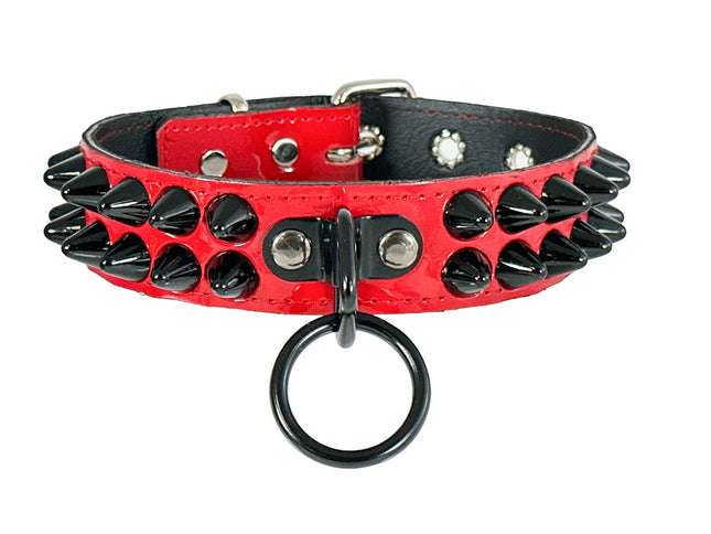 FC173 NEON BLACK UK77 STUDDED BONDAGE CHOKER