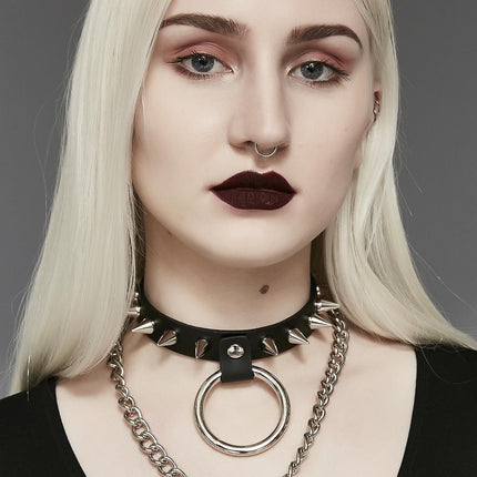 FC203SC  LARGE RING CONE SPIKE CHOKER
