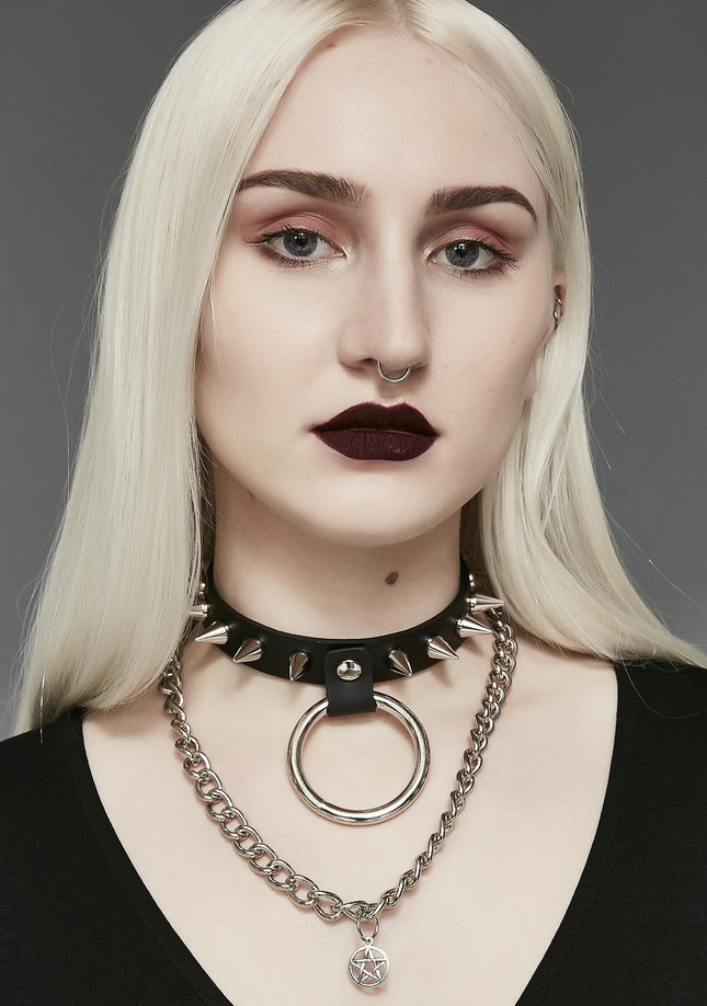 FC203SC  LARGE RING CONE SPIKE CHOKER