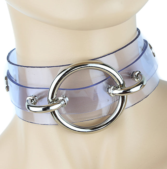 FC213VN-CLR 1 3/4" CLEAR VINYL STRAP CHOKER WITH D