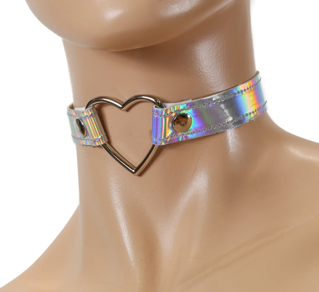 FC223RAINBOW MIDDLE HEART RING RAINBOW CHOKER