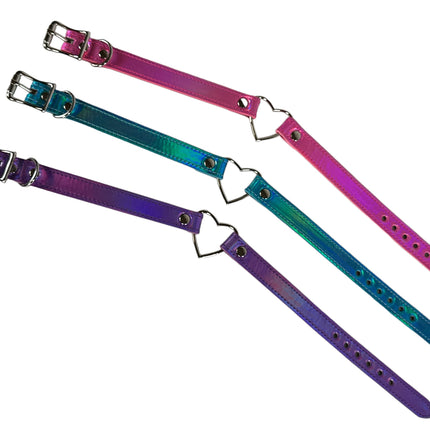 FC223RN  RAINBOW LARGE HEART  COLLAR