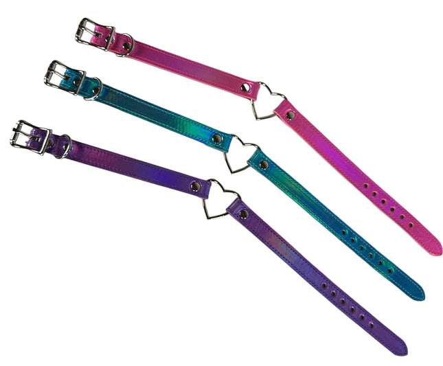 FC223RN  RAINBOW LARGE HEART  COLLAR
