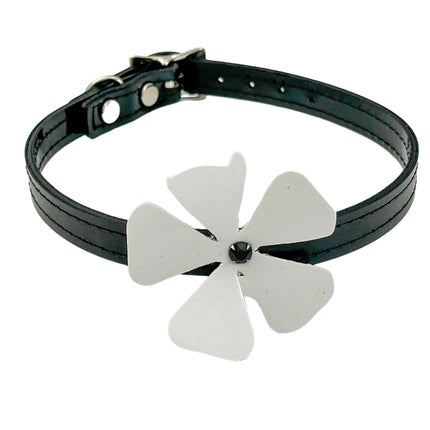 FC258P PATENT FLOWER RHINESTONE  CHOKER
