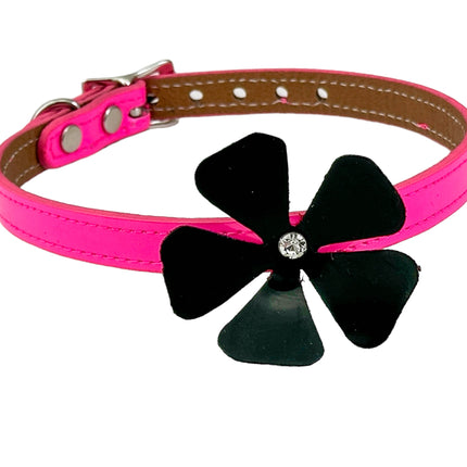 FC258P PATENT FLOWER RHINESTONE  CHOKER