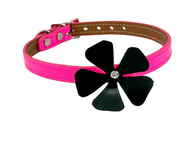 FC258P PATENT FLOWER RHINESTONE  CHOKER