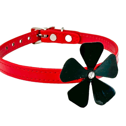 FC258P PATENT FLOWER RHINESTONE  CHOKER