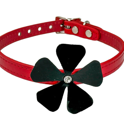 FC258P PATENT FLOWER RHINESTONE  CHOKER