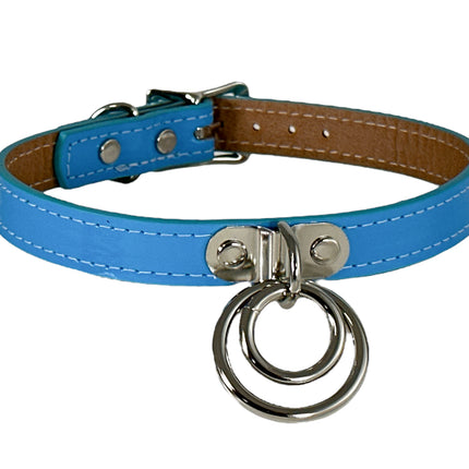 FC264 DOUBLE RING  PATENT NEON BONDAGE CHOKER
