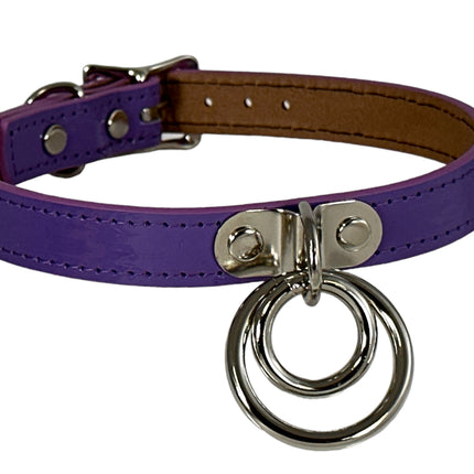FC264 DOUBLE RING  PATENT NEON BONDAGE CHOKER