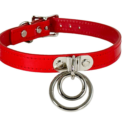 FC264 DOUBLE RING  PATENT NEON BONDAGE CHOKER
