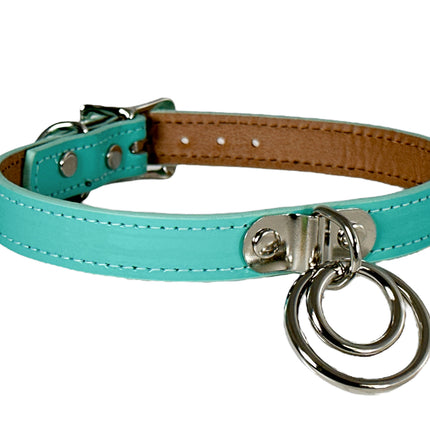FC264 DOUBLE RING  PATENT NEON BONDAGE CHOKER