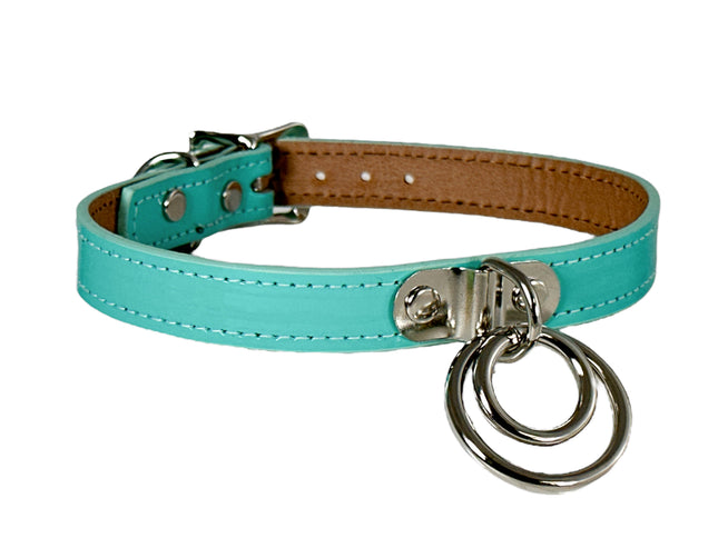FC264 DOUBLE RING  PATENT NEON BONDAGE CHOKER