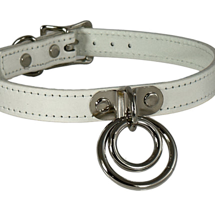 FC264 DOUBLE RING  PATENT NEON BONDAGE CHOKER