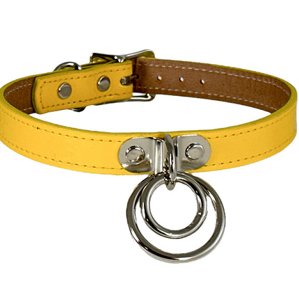 FC264 DOUBLE RING  PATENT NEON BONDAGE CHOKER