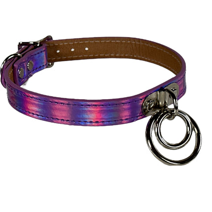 FC264RN  RAINBOW DOUBLE RING BONDAGE COLLAR