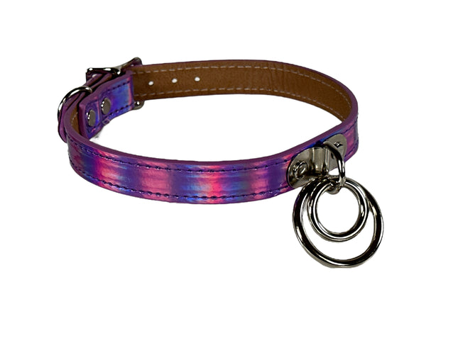 FC264RN  RAINBOW DOUBLE RING BONDAGE COLLAR