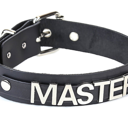 FC270  STEEL LETTER LEATHER NAME CHOKER