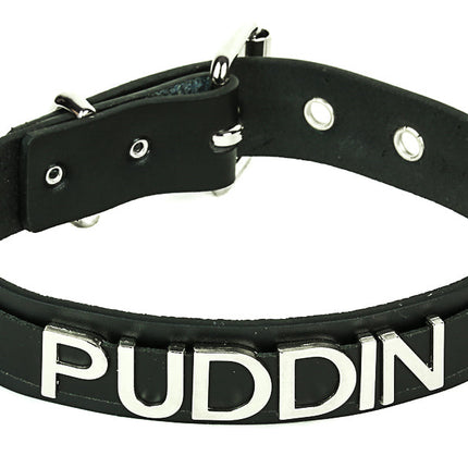 FC270  STEEL LETTER LEATHER NAME CHOKER