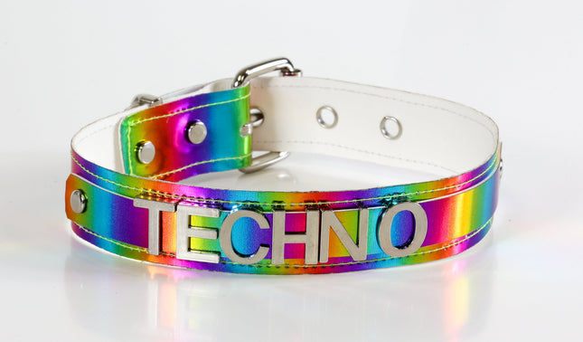 FC270RAINBOW  STEEL LETTER RAINBOW&nbsp;NAME CHOKER
