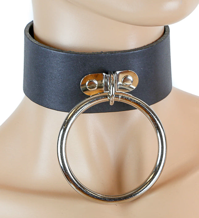 FC273 1 3/4" LEATHER CHOKER WITH 2 1/2" BONDAGE