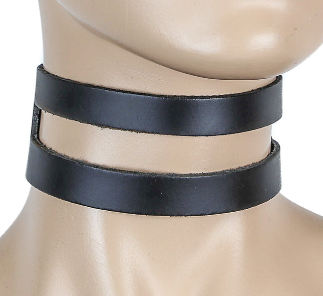 FC275 PLAIN LEATHER SPLIT CHOKER