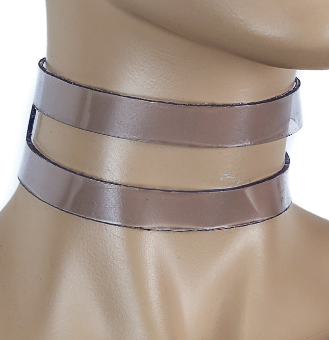 FC275VN-CLR PLAIN CLEAR VINYL SPLIT CHOKER
