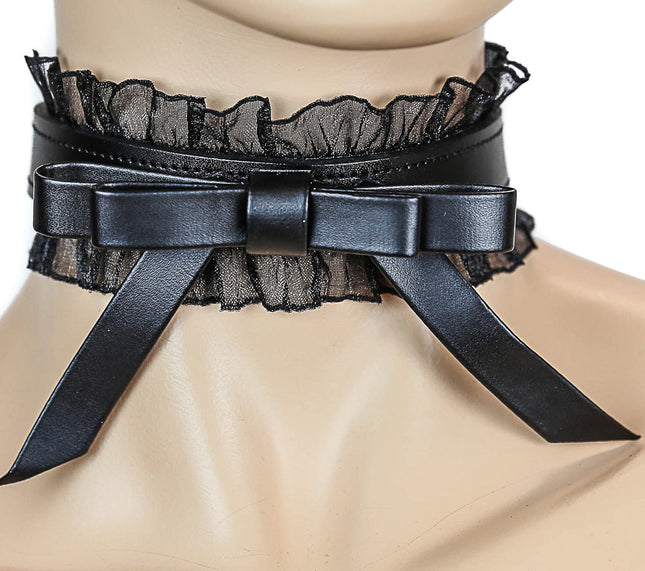 FC280 LACE BORDER DOUBLE BOW CHOKER