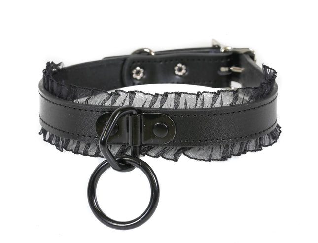 FC282 3/4" BONDAGE CHOKER WITH LACE BORDER