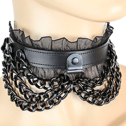FC283 HANGING CHAIN LACE TRIM COLLAR