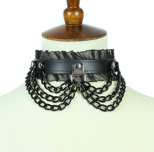 FC283 HANGING CHAIN LACE TRIM COLLAR