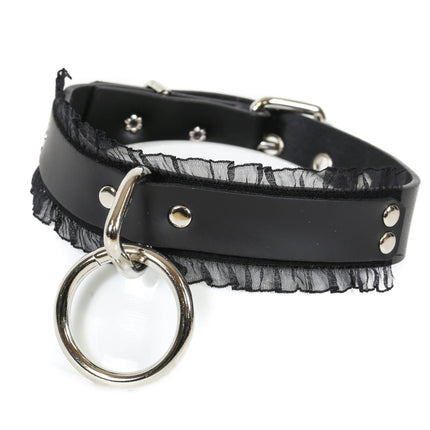 FC285  LACE TRIM BONDAGE CHOKER