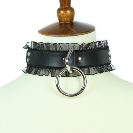 FC285  LACE TRIM BONDAGE CHOKER