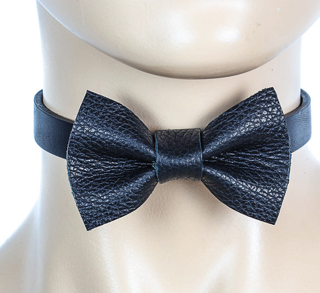 FC287L LEATHER BOW CHOKER