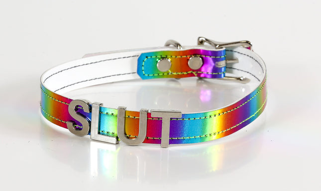 FC292RAINBOW  STEEL LETTER RAINBOW NAME CHOKER