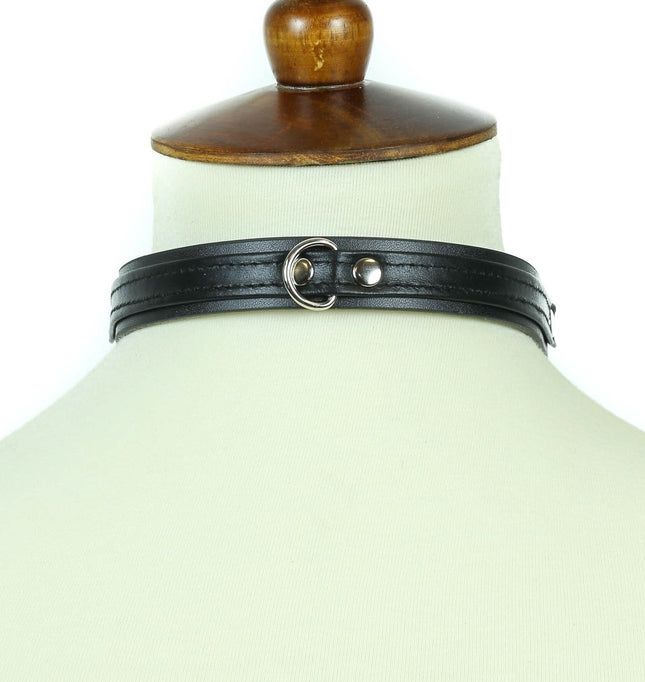 FC294D LEATHER STRAP CHOKER WITH D RING