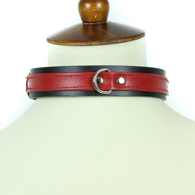 FC296D LEATHER STRAP CHOKER WITH D RING