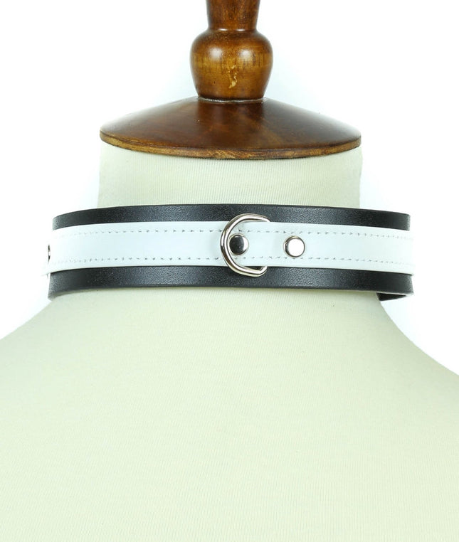 FC296D LEATHER STRAP CHOKER WITH D RING