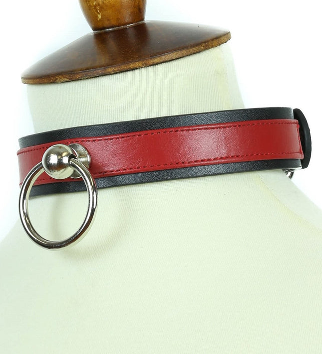 FC299 1 1/8" LEATHER STRAP BONDAGE CHOKER