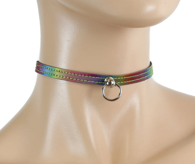 FC300RAIN 1/4" RAINBOW BONDAGE CHOKER