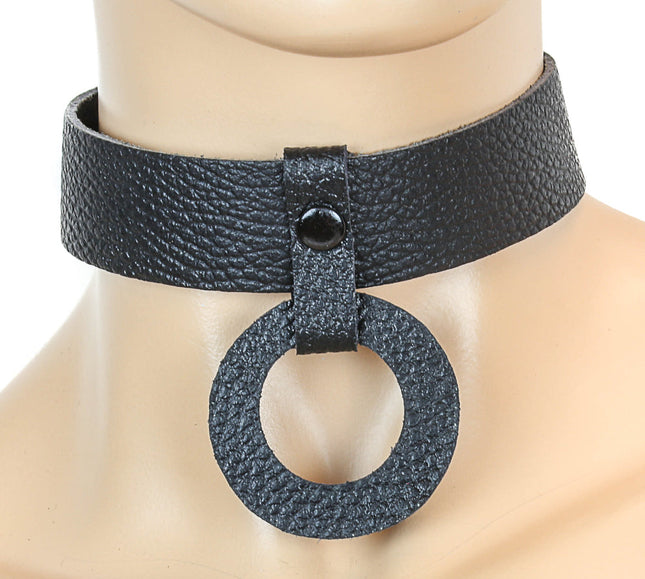 FC323 1 3/4" LEATHER RING HANGING CHOKER