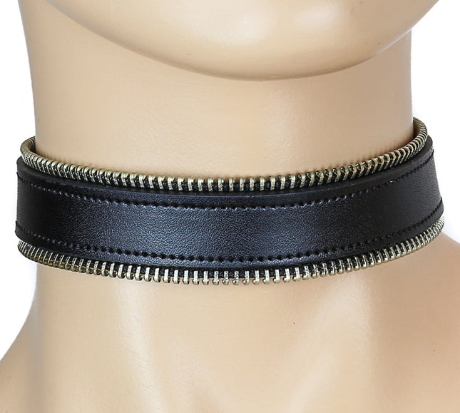 FC344 ZIPPER EDGE GOTHIC CHOKER