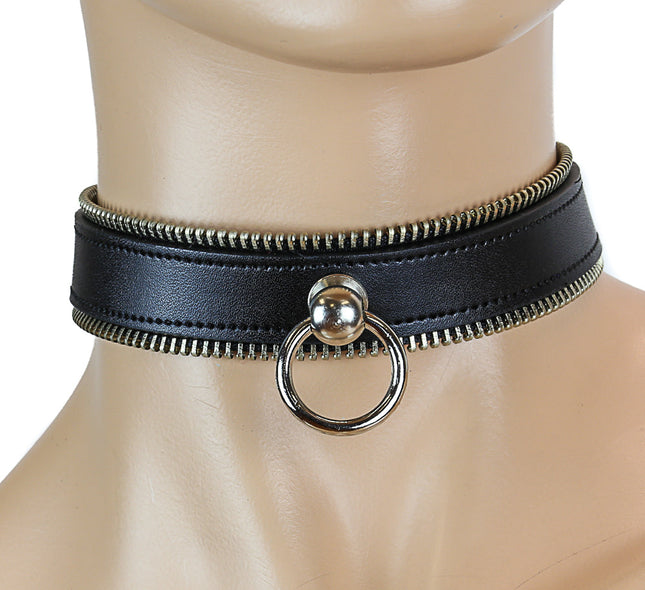 FC346 ZIPPER EDGE 3/4" RING SUB BONDAGE CHOKER
