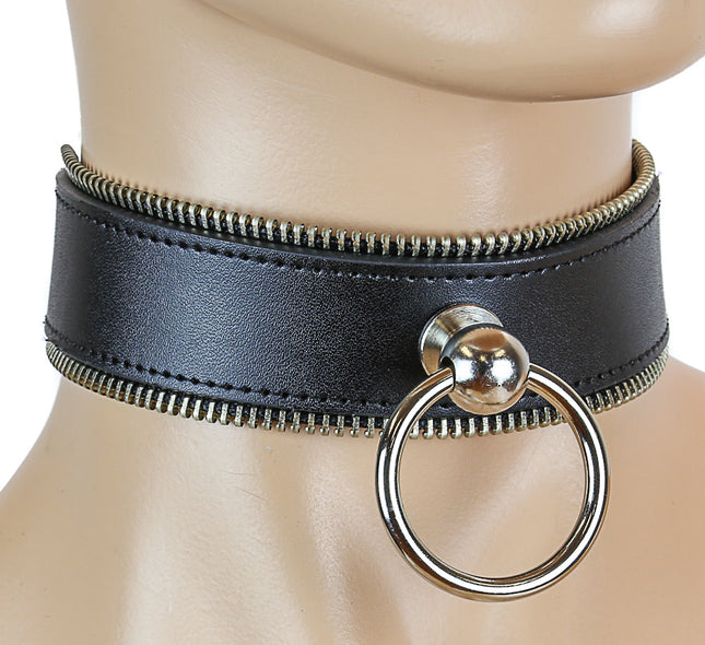 FC347 ZIPPER EDGE O RING SUB BONDAGE CHOKER