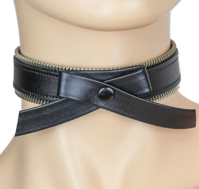 FC348 ZIPPER EDGE CROSSED BOW CHOKER