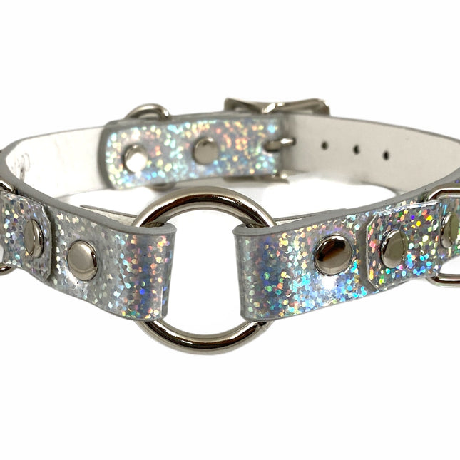 FC366RN RING CHOKER RAINBOW HILOGRAPHIC CHOKER