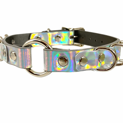 FC366RN RING CHOKER RAINBOW HILOGRAPHIC CHOKER
