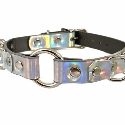 FC366RN RING CHOKER RAINBOW HILOGRAPHIC CHOKER